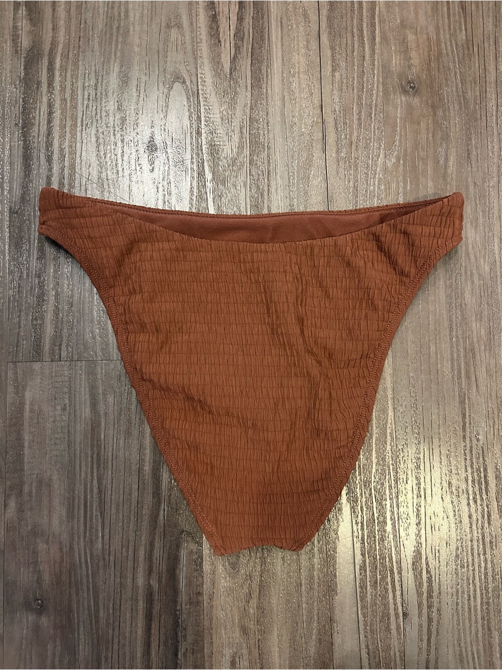 Abercrombie & Fitch Rust-Brown Ribbed Bikini Bottom - Picture 3 of 3